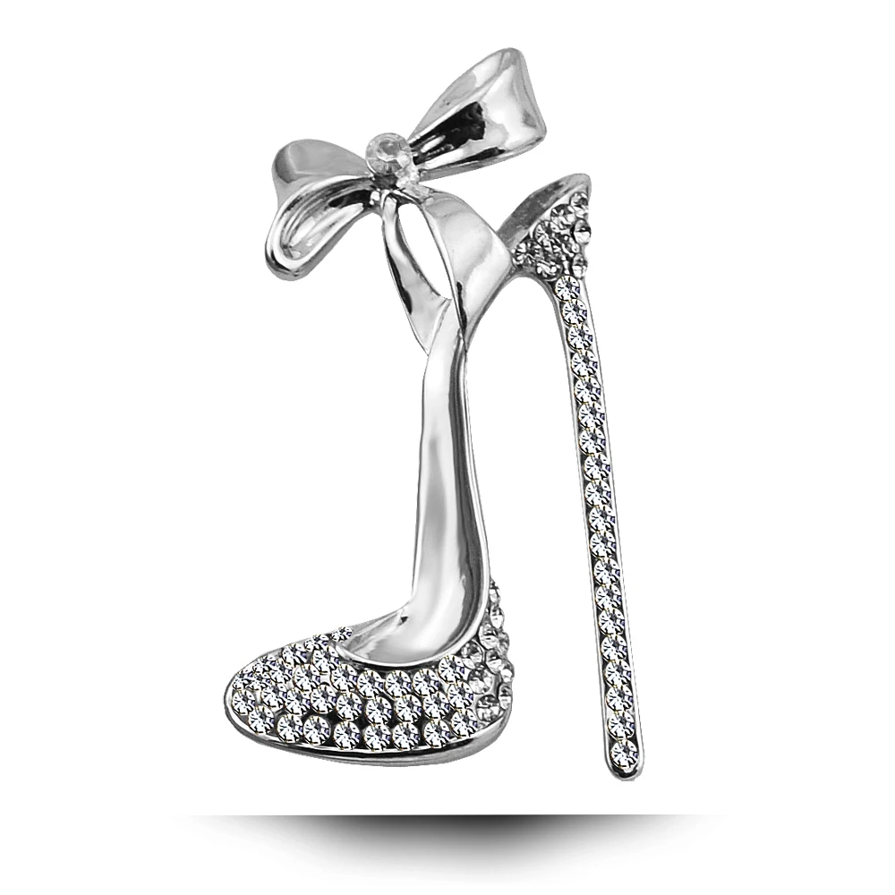 B123 бант на высоком каблуке брошь для обуви золотистого и серебристого цвета со