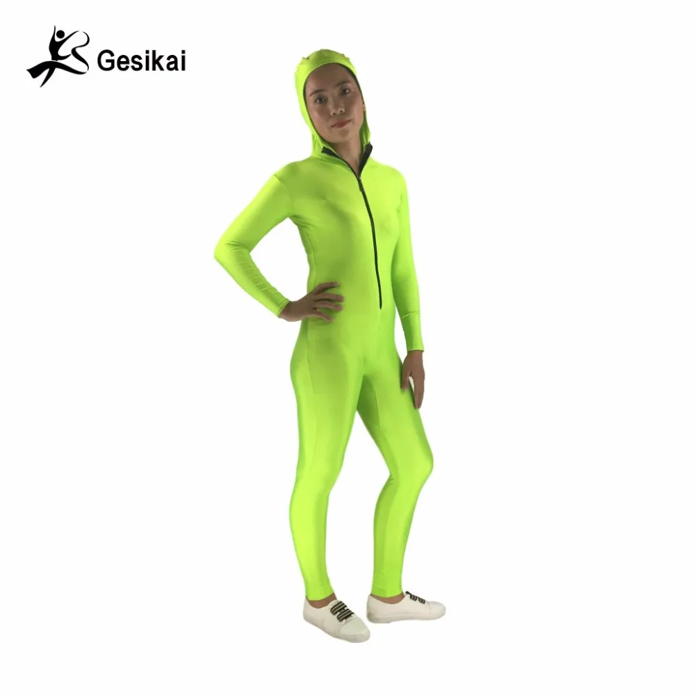 Высококачественный Облегающий Костюм Зентай C Капюшоном Костюмы на Хэллоуин |