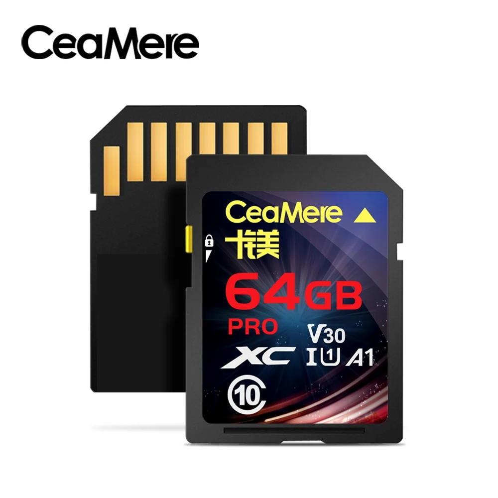 CM02114-64GB CeaMere, sd карта, 256 ГБ, 128 ГБ, 64 ГБ, 32 ГБ, 16 ГБ, XC, HC, карта флэш-памяти, класс 10, UHS-I, Micro sd карта, 128 ГБ, для камеры, Прямая поставка - Емкость: CM02114-64GB