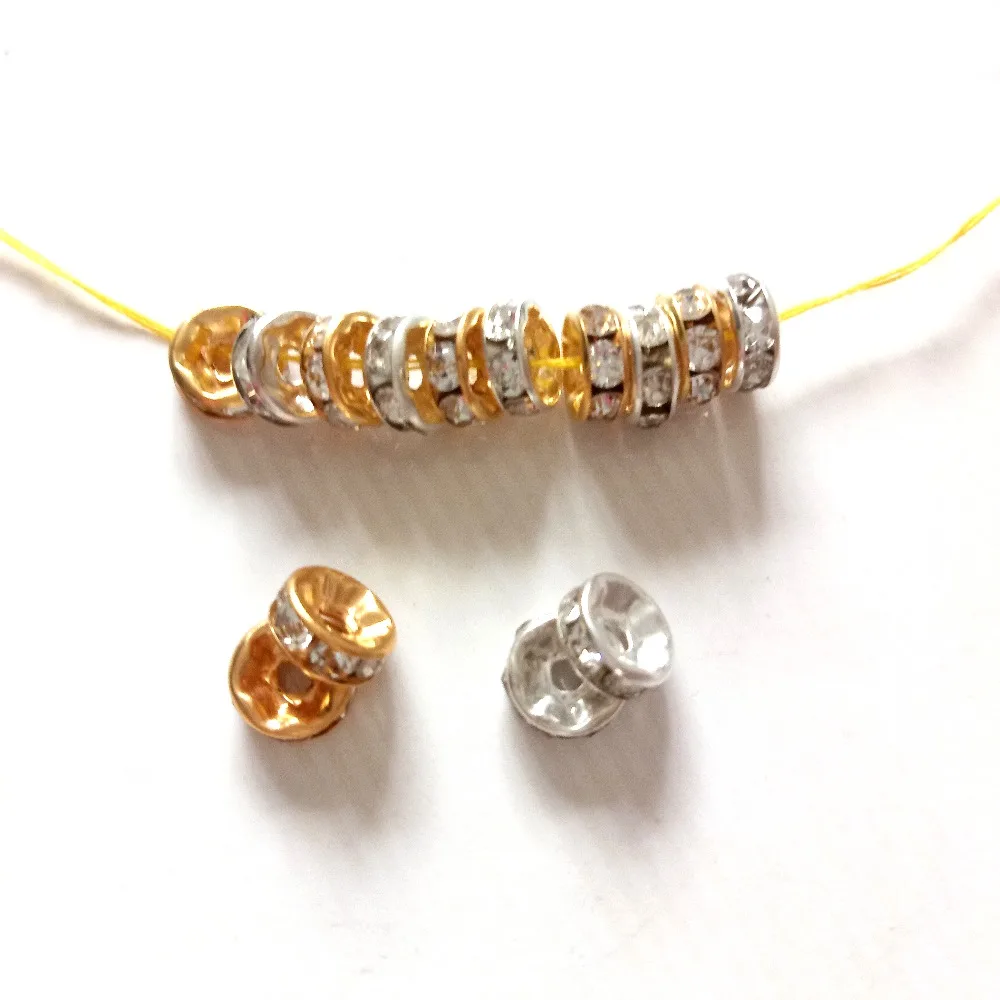 Модные 100 шт хрустальные бусины разделители со стразами для самостоятельного