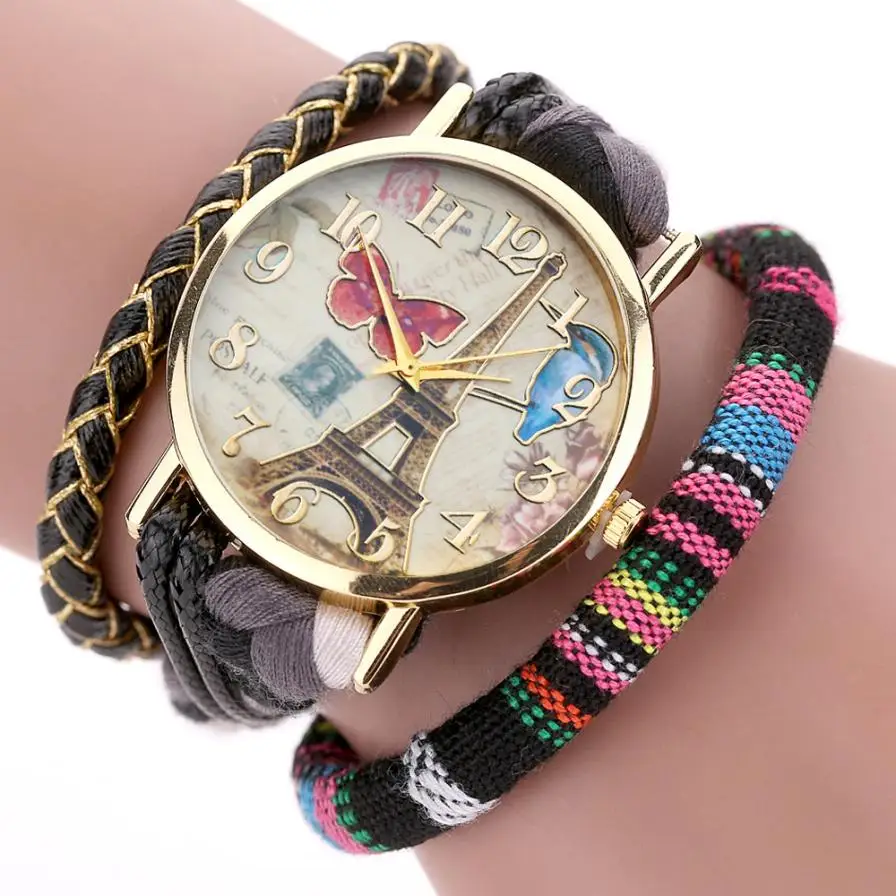 Высокое качество Для женщин часы Стильный sleek стильный и шикарный вязаный