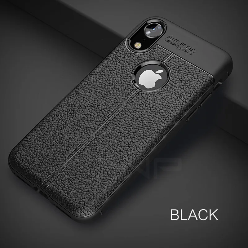 Черный Роскошный кожаный PU силиконовый мягкий чехол для iphone 7 8 6 6s PLus X полный Чехол для iphone X Xr Xs Max противоударный бампер чехол - Цвет: Черный