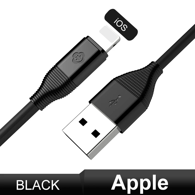 Black for iPhone TOTU USB кабель для iPhone XS Max XR X 8 Быстрая зарядка зарядное устройство USB-C Шнур Micro usb type C кабель для Android мобильного телефона - Цвет: Black for iPhone