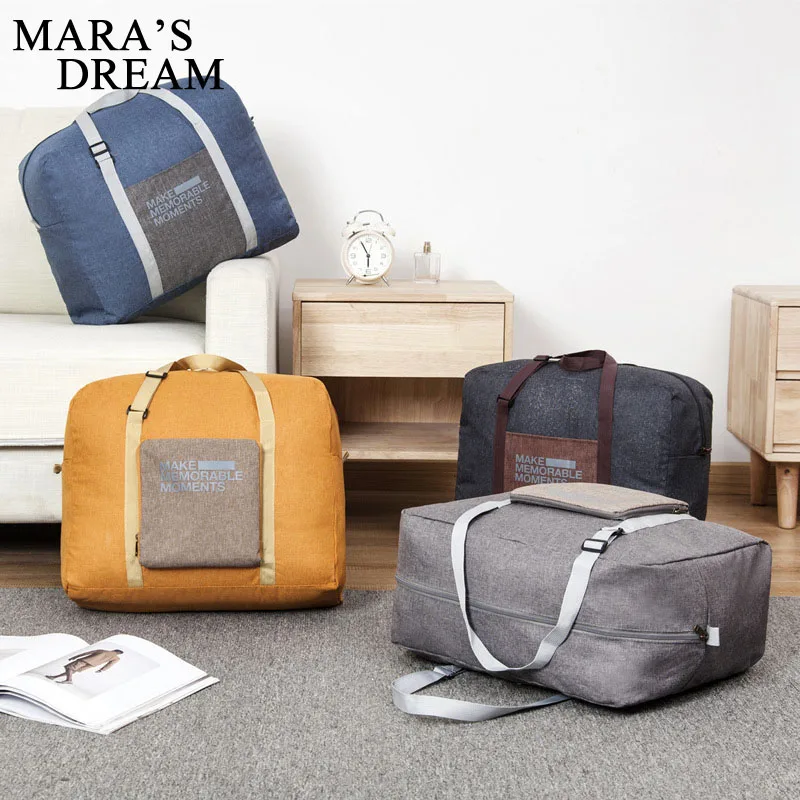 

Mara's Dream Unisex travel bag Portable can fold canvas hand Women storage bag large capacity Man and Women travel bag