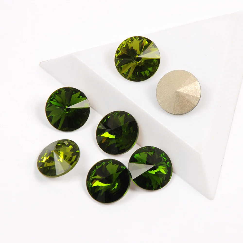 Yanruo 1122 все размеры Olivine Rivoli заостренные назад Швейные Стразы страз камни и