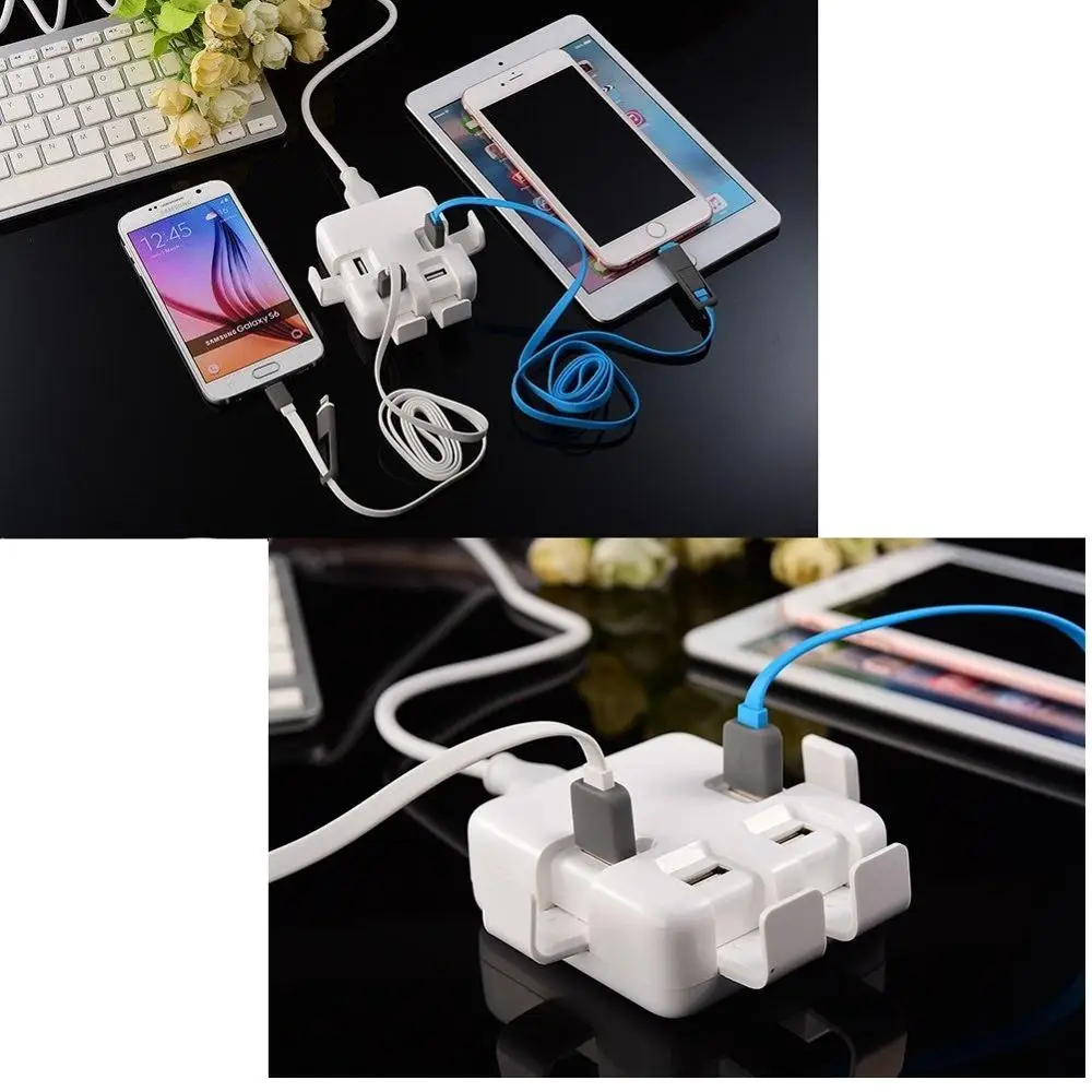 Зарядное устройство Go2linK с 4 USB портами 5 В 2 А макс. 20 Вт настольное мини зарядное