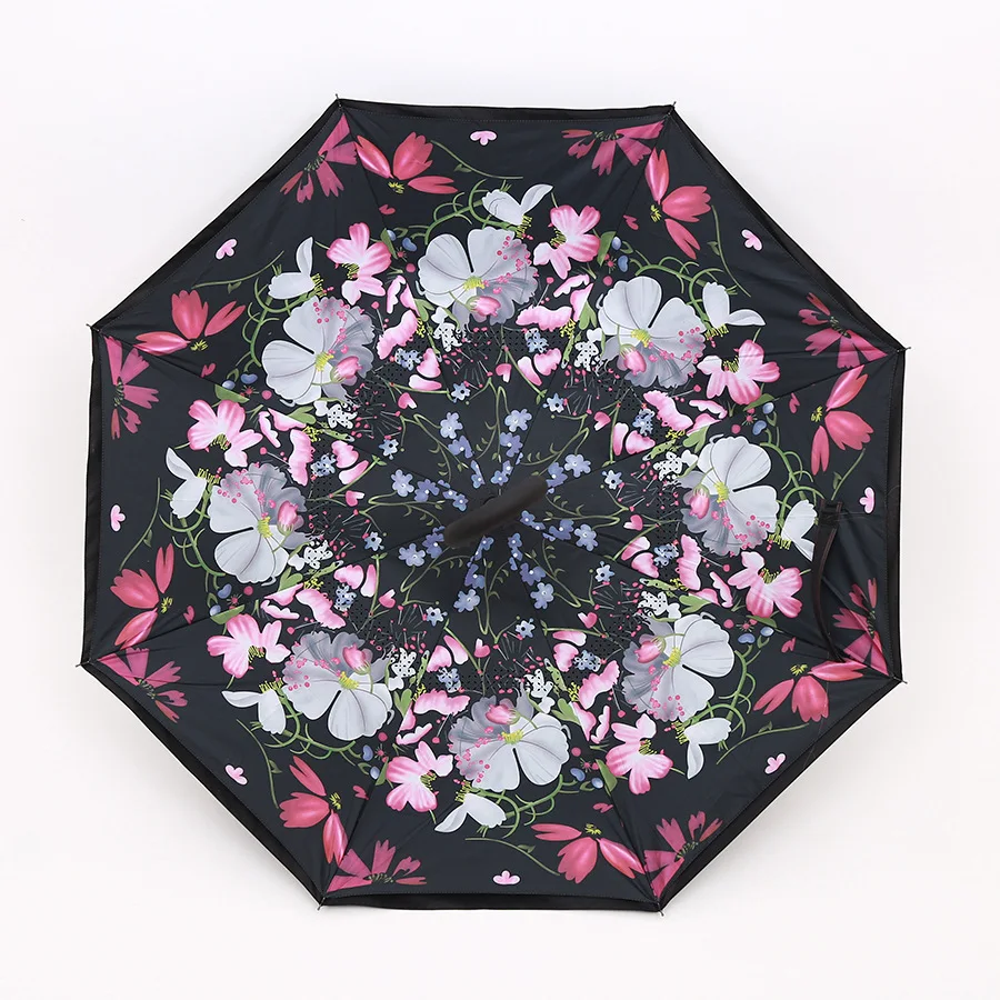 Ветрозащитный Зонт с обратной стороны двухслойный перевернутый зонт