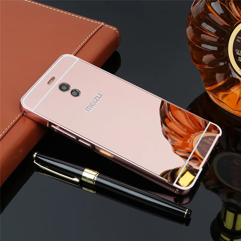 Чехол для Meizu M6 Note M6Note металлическая оправа с зеркальной задней крышкой жесткий