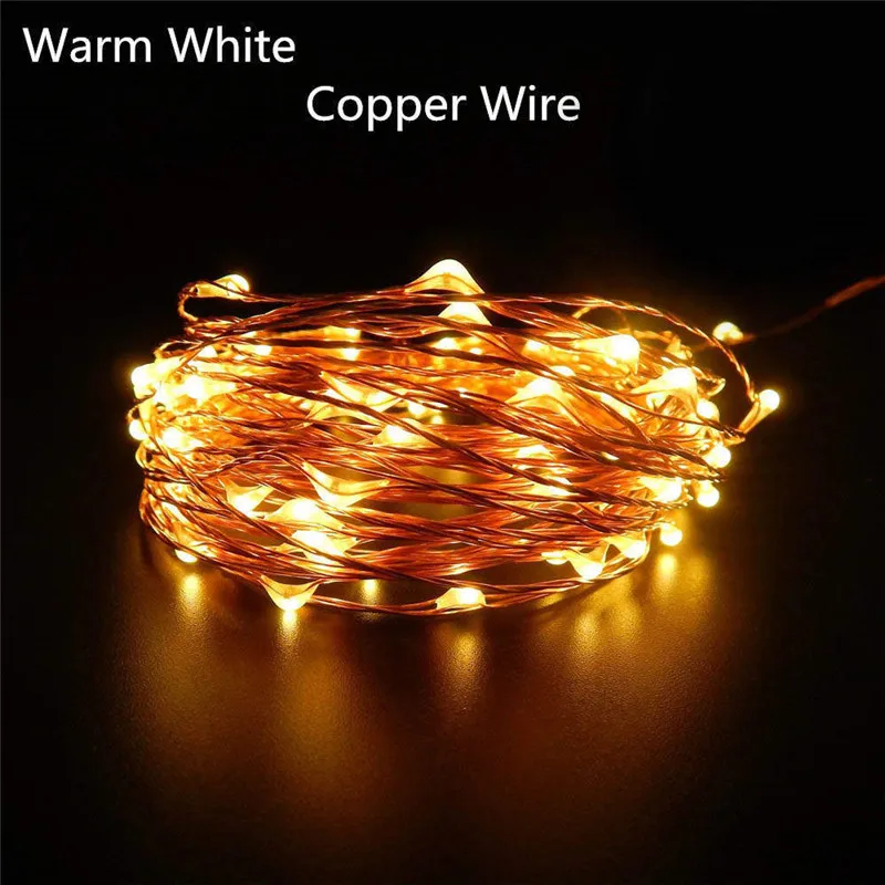 Warm White ECLH 10 м 20 м 30 м 50 м Водонепроницаемая медная светодиодная гирлянда DC12V с разъемом постоянного тока Сказочный светильник для украшения праздника уличного сада - Испускаемый цвет: Warm White