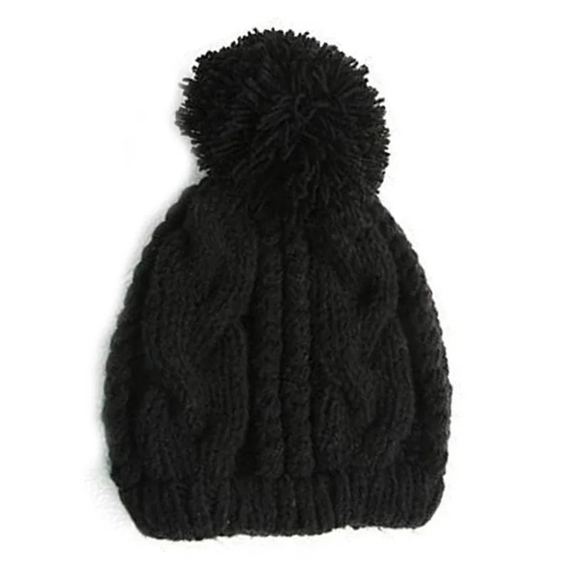 Женская или Мужская Вязаная Шапка бини с помпоном вязаные зимние лыжные шапочки