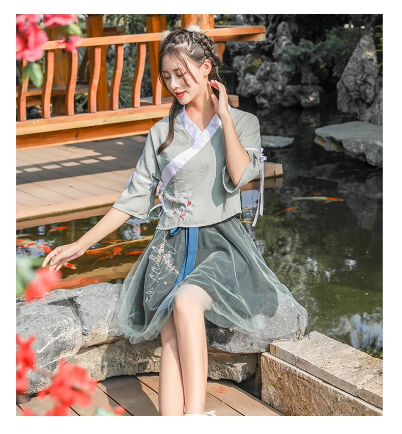 Hanfu древний китайский костюм традиционный династии Цин танцевальные костюмы женские платье принцессы сценический наряд женская одежда DN3287