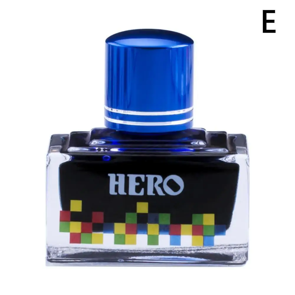 Dark blue Новинка 40 мл 12 цветов чернила гладкие пишущие перьевая ручка чернила стеклянная бутылка для студент, школа, офис канцелярские принадлежности - Цвет: Dark blue
