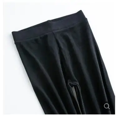 Thick Black Babbytoro женские теплые толстые и тонкие хлопковые Высокая талия широкий пояс карамельный цвет коричневый кофе зеленый плюс размер 4XL 3XL L джеггинсы - Цвет: Thick Black