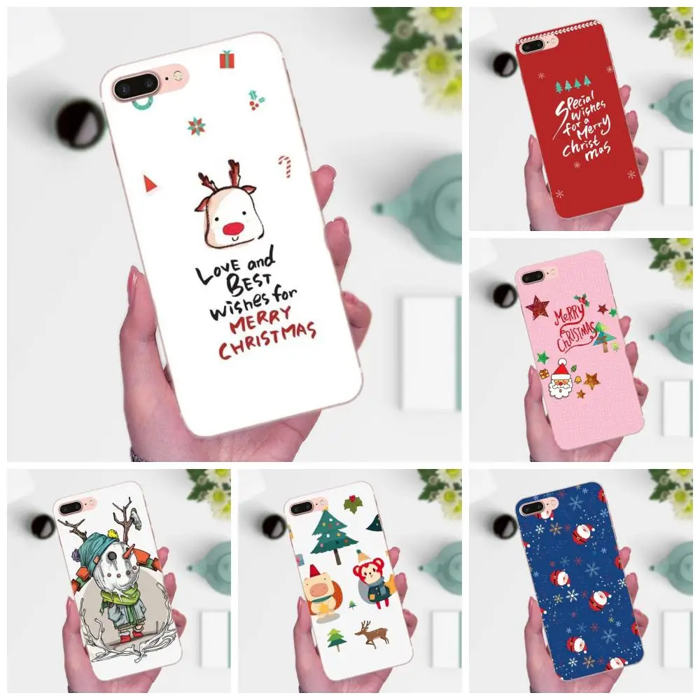 Для Apple iPhone 4 4S 5 5C 5S SE 6 6S 7 8 Plus X XS Max XR Мягкий защитный чехол из ТПУ с новогодним и