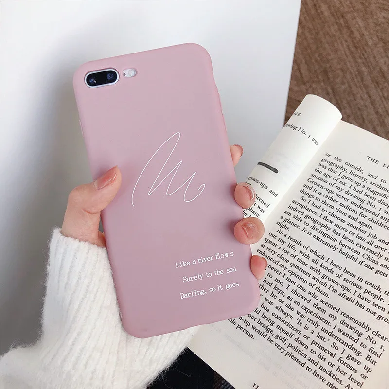 Simple letters розовая задняя крышка чехол для телефона iPhone 8 7 6 6s плюс силиконовый