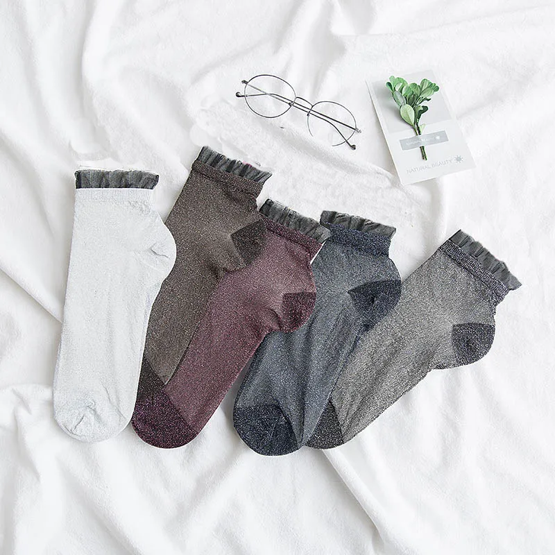 [COSPLACOOL] блестящие цветочные кружевные серебряные ультратонкие прозрачные милые