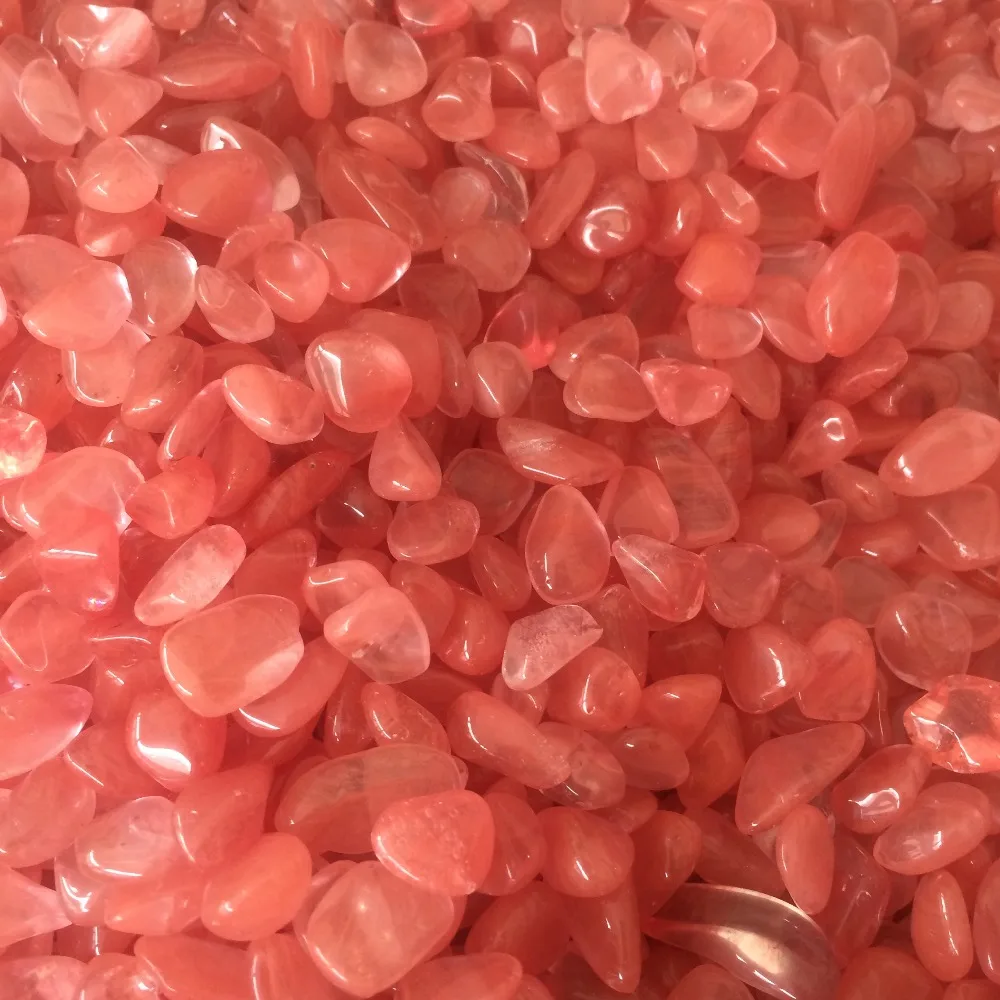 

Red smelt quartz crystal stone Polished gravel Stones