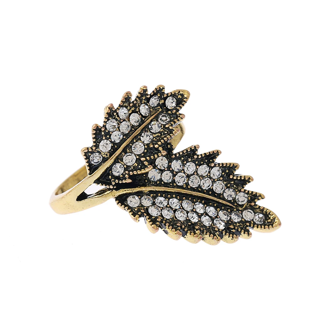 Кольцо женское винтажное серебряное в виде листьев Размер 7-9 | Украшения и