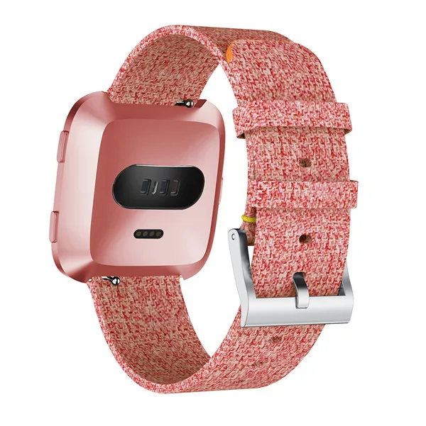 Холст Смотреть Band ремешок с пряжкой Разъем для Fitbit versa Спорт Smartband замена Браслет 4 цвета для вас выбирают - Цвет: Оранжевый