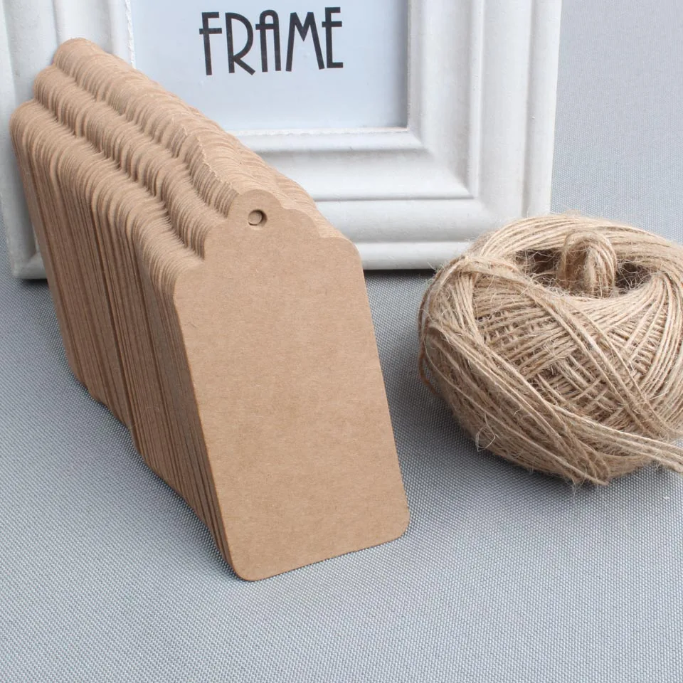 В наличии пустые коричневые бумажные бирки для подарков картонные ценники