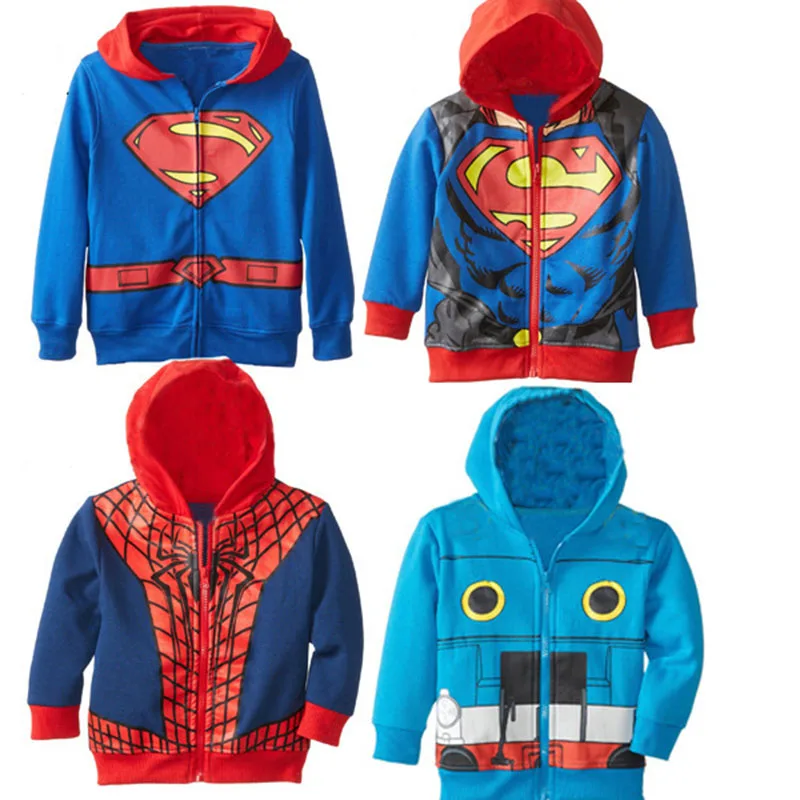 2018 зима-осень Человек-паук ветровка пальто для мальчиков Детская одежда в
