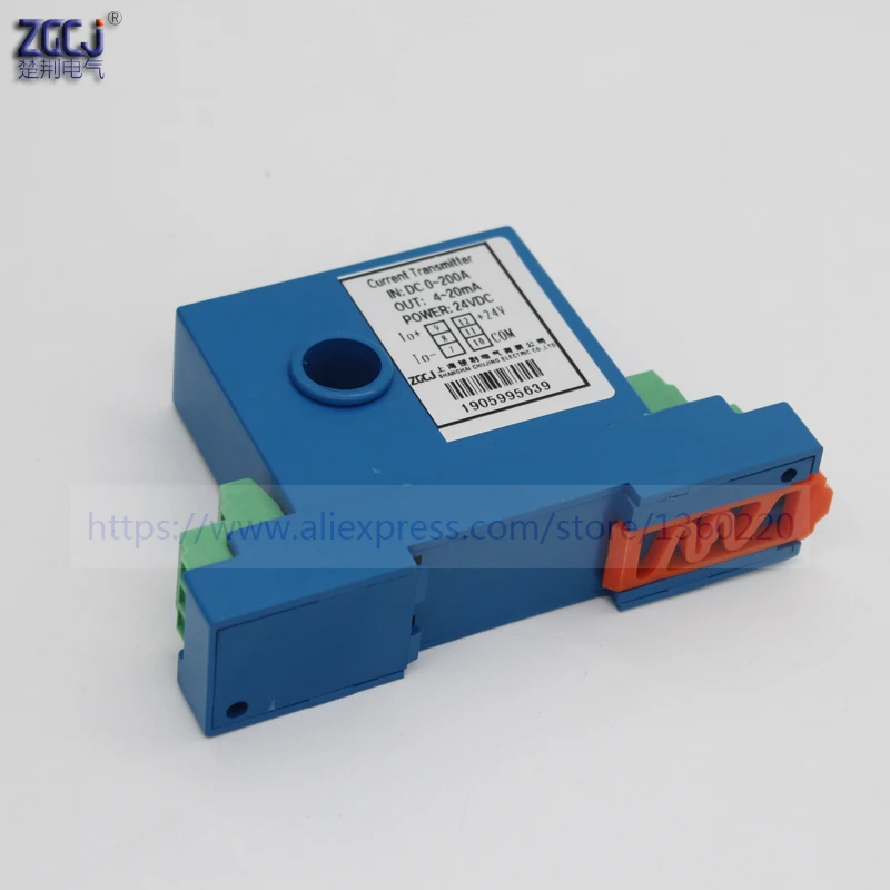 Перфорация Din типа DC50A, 100A, 150A, 200A, DC преобразователь тока 4-20mA, 0-5V Выход DIN перфорированный DC ампер Датчик преобразователя