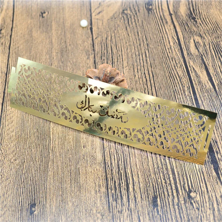 100 шт. Заказная Арабская лазерная резка филигранная салфетка для свадебной