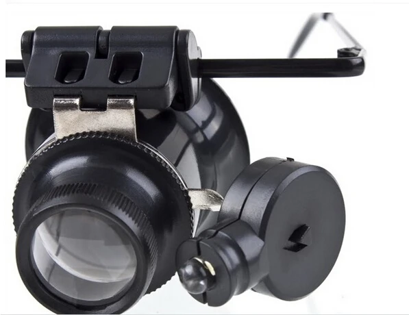Eyes lighted magnifying glasses type with dual LED lights watch repair manager 9892A 20 times X Headset Fast Shipping | Электронные