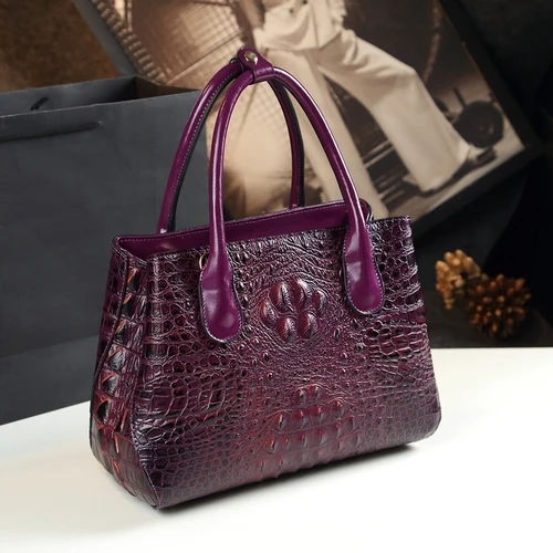 33 cm plum Новинка, модная дизайнерская Высококачественная сумка с крокодиловым узором, женская сумка из спилка, сумки через плечо известных брендов - Цвет: 33 cm plum