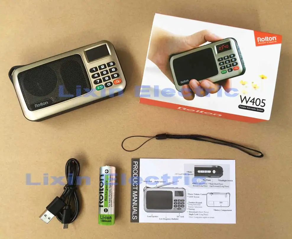 Rolton Mni FM портативный радио динамик Mp3 музыкальный плеер TF карта USB для ПК iPod Телефон с светодиодный дисплей и фонарик лампа проверки