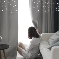 custom made fashion cotton linen curtains star hollow out curtains for living room kids bedroom 90 blackout window curtains