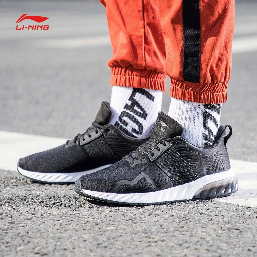 Li Ning/Мужская гелевая блестящая прогулочная обувь нескользящая спортивная с