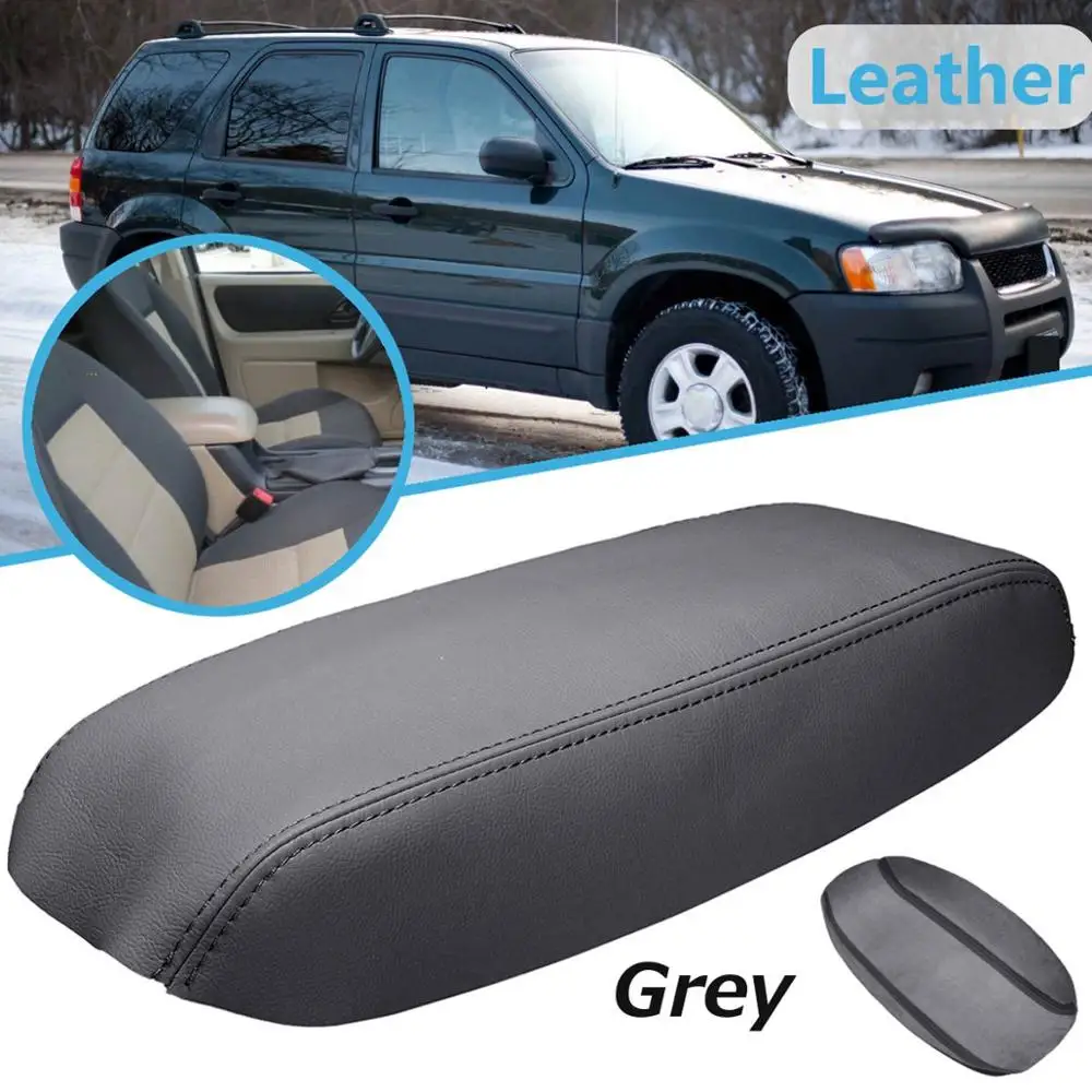 Grey Для Ford Escape 2001 2002 2003 2004 3 цвета, кожа, черный, бежевый, серый, автомобильная центральная консоль, подлокотник, защитная накладка - Название цвета: Grey