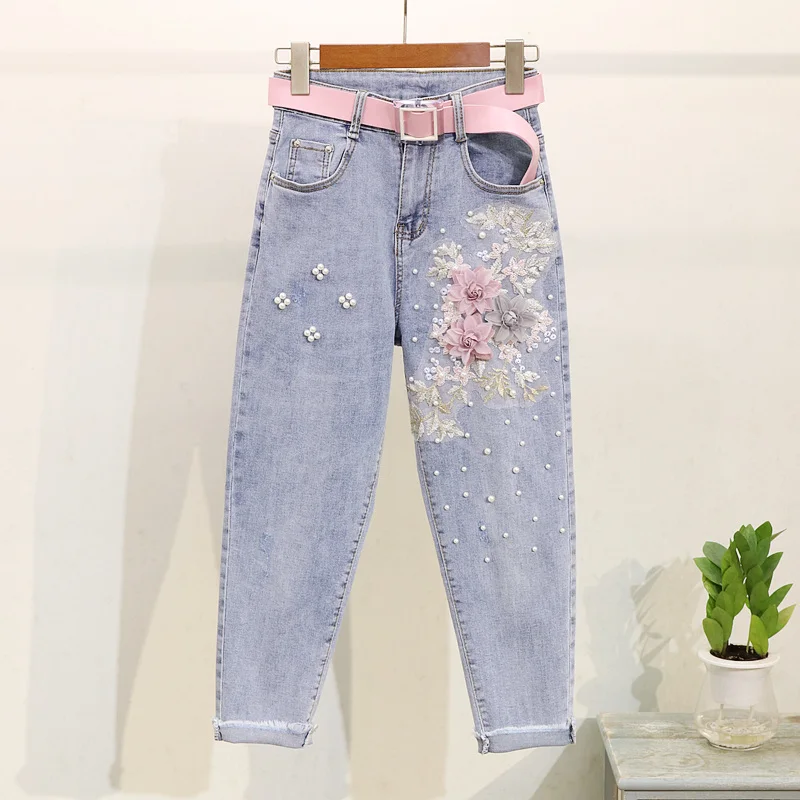 Футболка ALPHALMODA женская летняя с цветком и бусинами|Спортивные костюмы| |