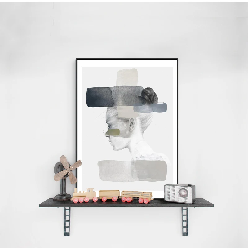 FGHGF Scandinavian Poster Nordic Posters and Prints Wall Art Portrait Canvas Painting Pictures For Living | Дом и сад