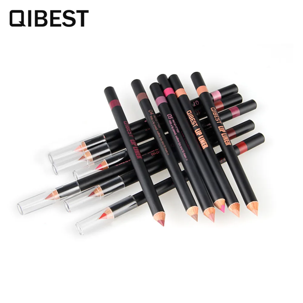 Водостойкий карандаш для губ QIBEST 12 шт./компл. Стойкая подводка бровей модный