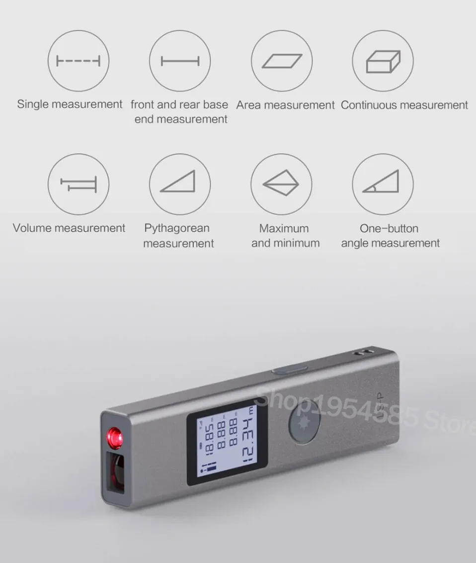 Xiaomi Duka 40 м LS-P Лазерный дальномер USB высокая точность измерения вспышка зарядка портативный дальномер