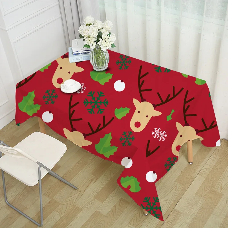 

Decorative Table Cloth Rectangular Party Banquet Outdoor Tablecloth Home Decor Table Cover Christmas ELK Tree Pattern MZ0022