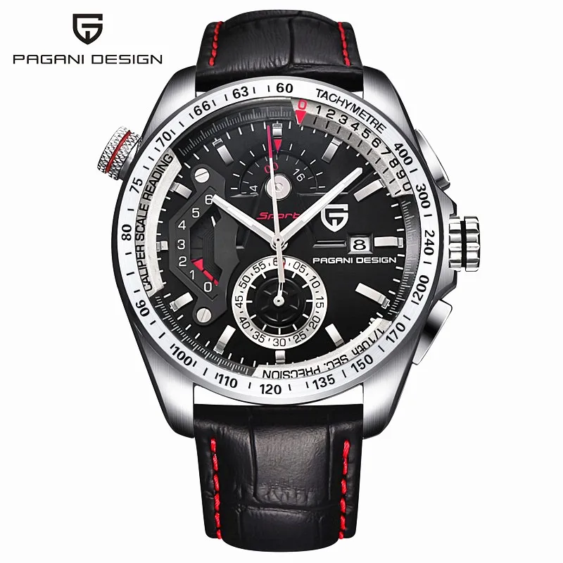 Дизайн PAGANI, спортивные часы с хронографом, японский механизм, чехол из нержавеющей стали, водонепроницаемые кварцевые часы, Relogio Masculino