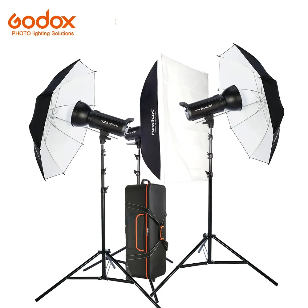 Новый Портативный Godox 3x SK400 400Ws флэш стробоскоп для фотостудии 110 В/220 В с 50 Вт
