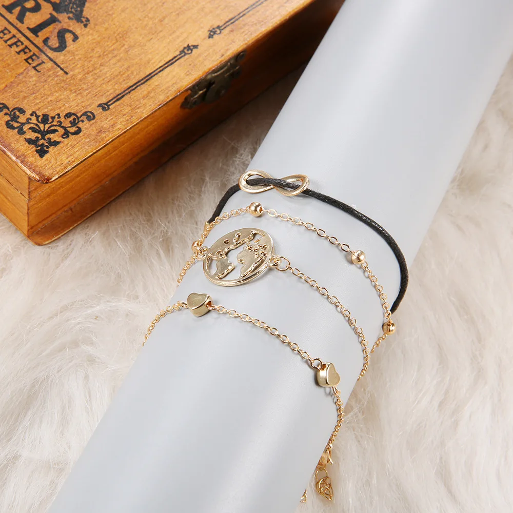 Женский винтажный Набор браслетов 4 шт./компл. Классические Вечерние ювелирные