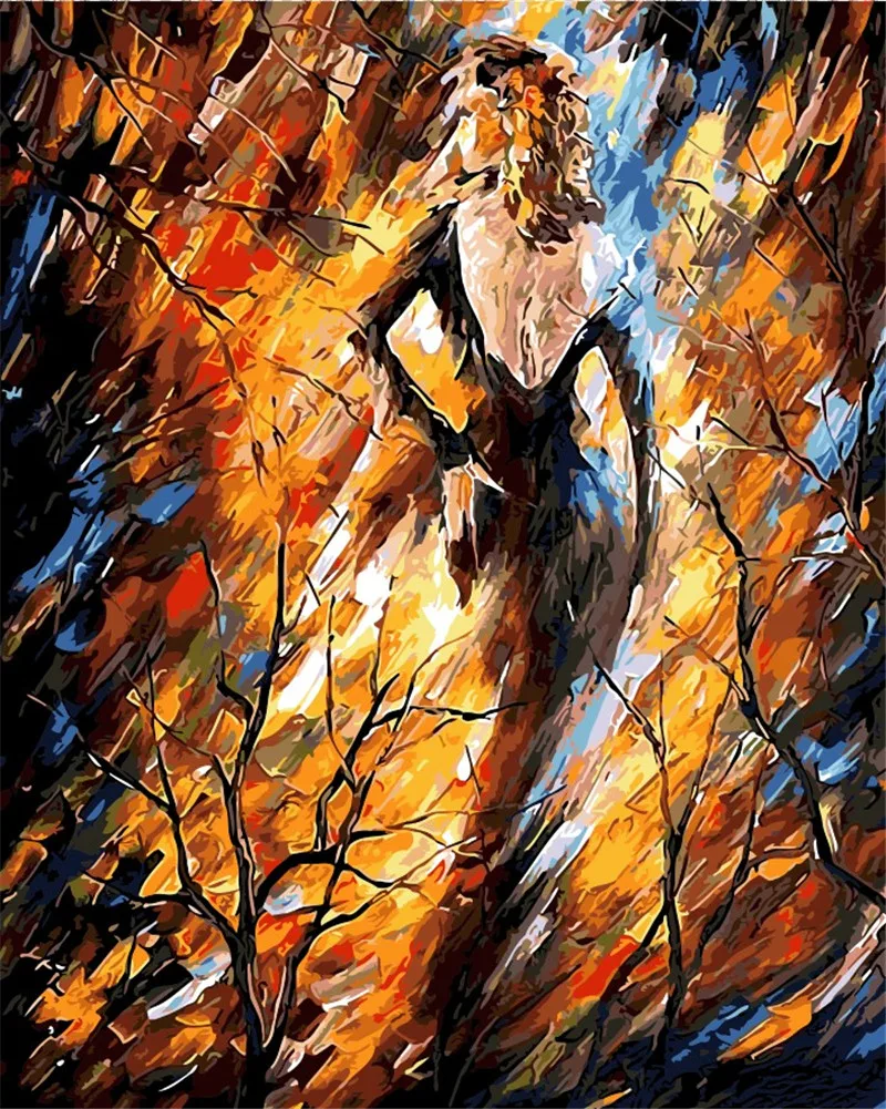 Набор для рисования по номерам на холсте Танцующая девушка|wall art|figure paintingpicture drawing