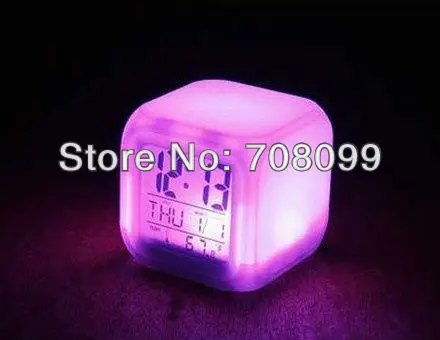FedEx Free Shipping Wholesales 500pcs/lot Glowing 7 LED Color Change Digital Alarm Clock|clock pendant|clock speedometeralarm clock windows vista |