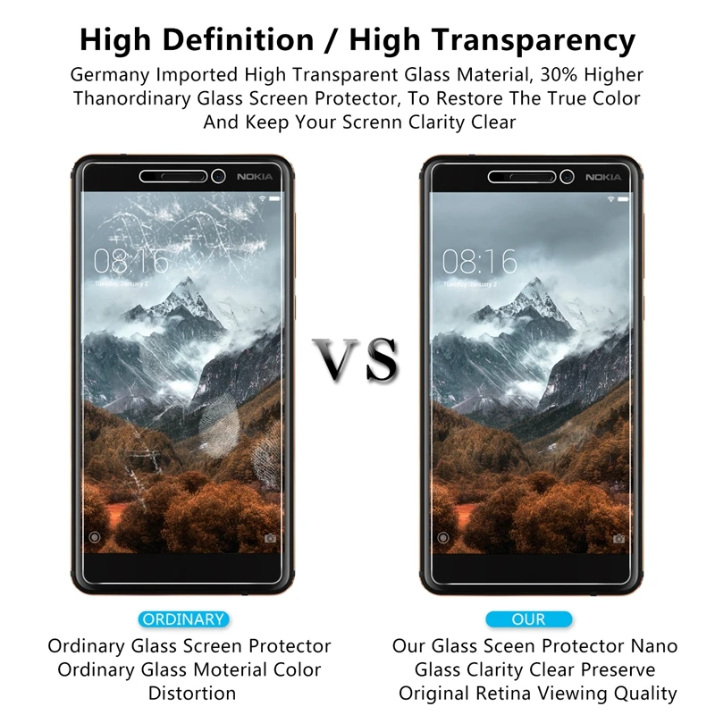 3 шт./лот закаленное Стекло для Nokia 6 2018 Экран протектор Защитная пленка Бесплатная