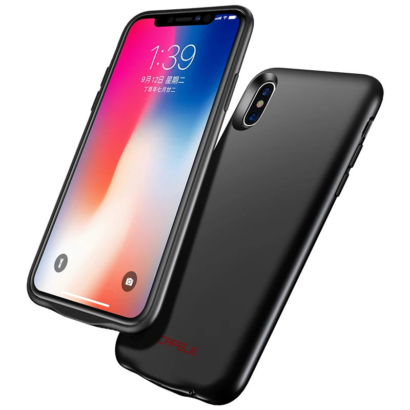 Cafele ультра тонкий чехол для зарядного устройства для iPhone 7, 8, 6, 6s Plus, X чехол для внешнего аккумулятора, чехол для резервного зарядного устройства для iPhone X