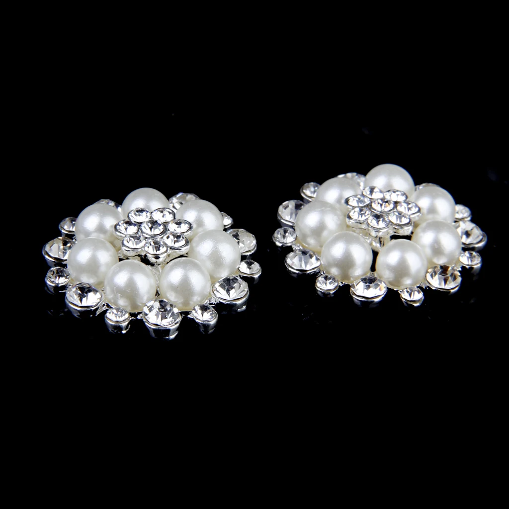 5 шт. хрустальный горный хрусталь жемчужный цветок кнопка Flatback DIY шитье ремесло 30