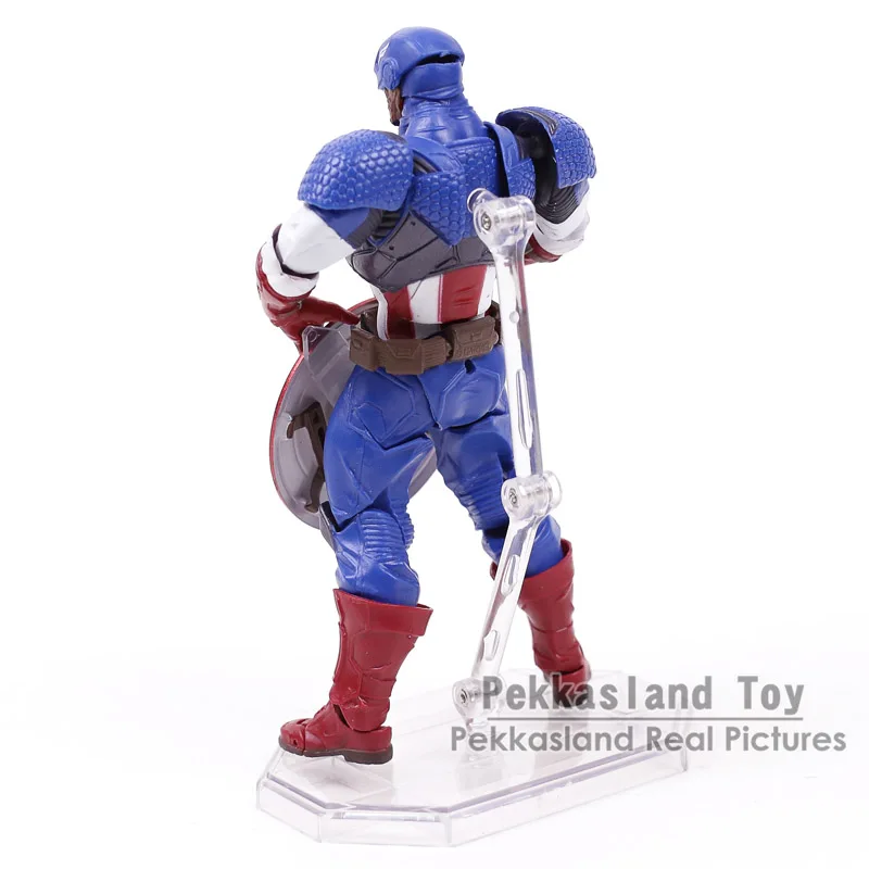 Revoltech Amazing Yamacuchi Marvel Legends Капитан Америка ПВХ фигурка Коллекционная модель игрушки 16 см