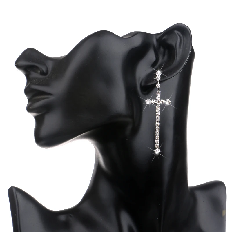 Круглые серьги подвески серебряного цвета с кристаллами|Серьги-подвески| |