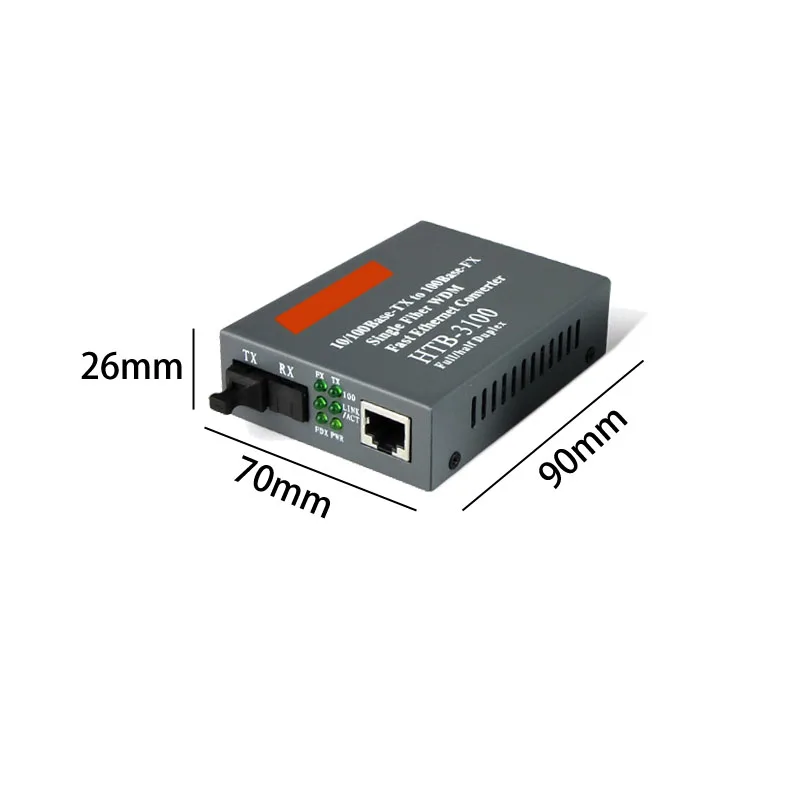 Ethernet конвертер для быстрой передачи данных 100 Мбит/с двунаправленный одномодовый