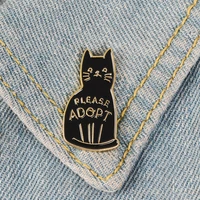 xedz fashion new cute black cat brooch please adope trend jeans backpack jewelry brooch friends small gifts